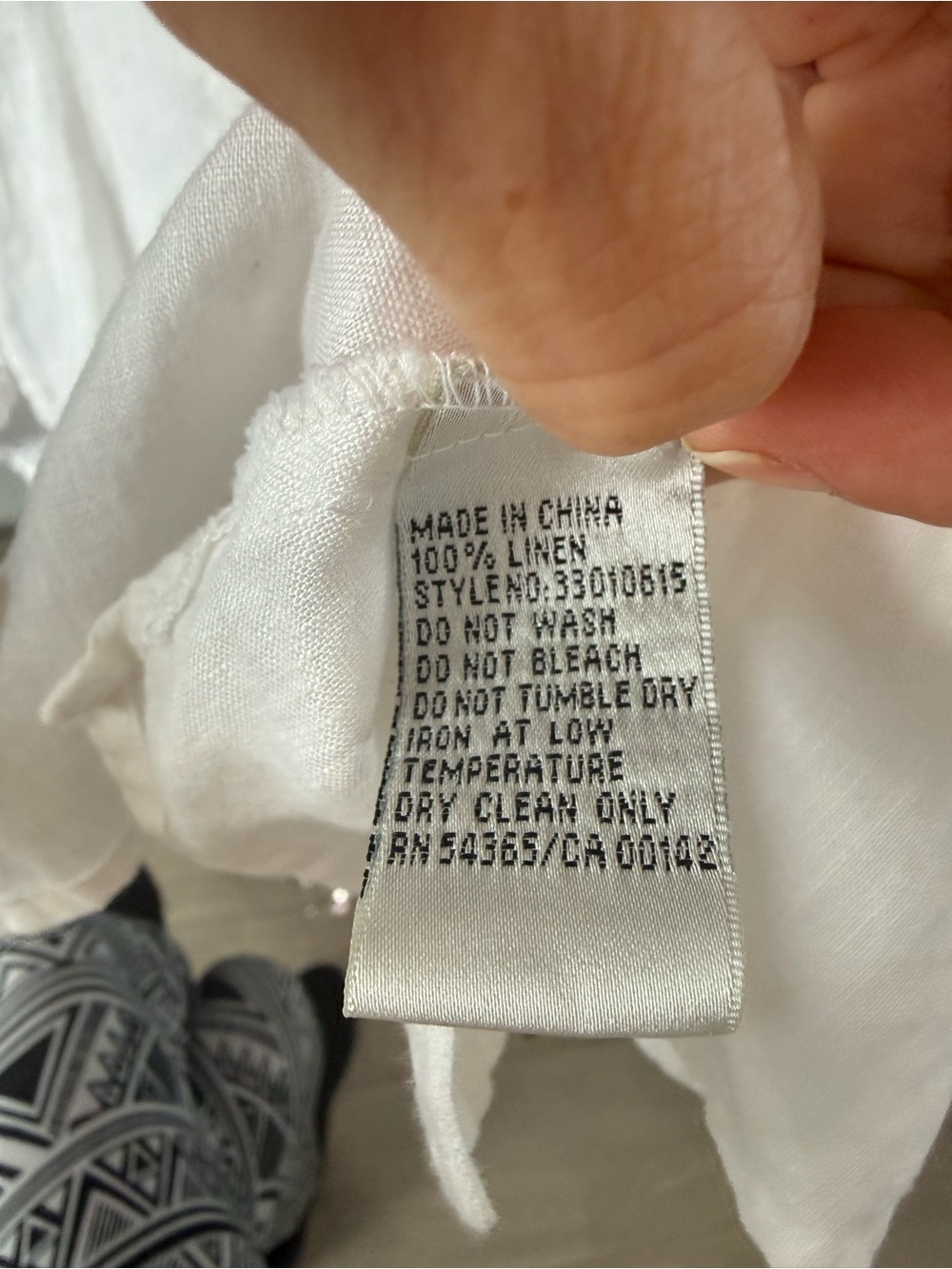 Nygård Collection 100% Linen White Button Front Blouse Petite 16 - Picture 6 of 6